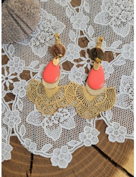 Boucles d'oreilles Clara corail