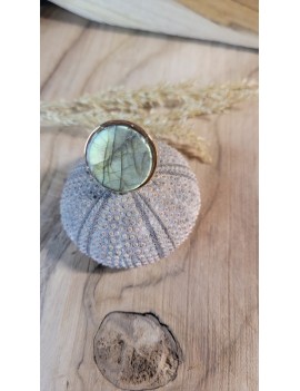 Bague ronde labradorite grand modèle