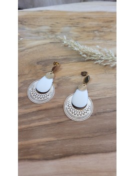 Boucles d'oreilles Bella blanche