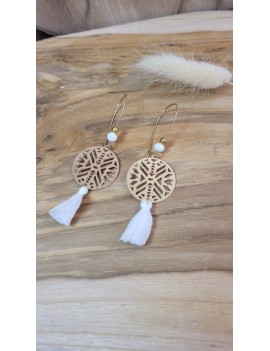 Boucles d'oreilles Maya Blanche