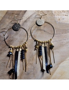 Boucles d'oreilles Lili noire