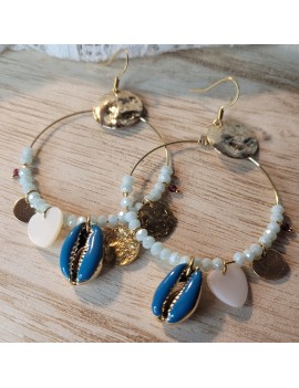 Boucles d'oreilles Summer bleu