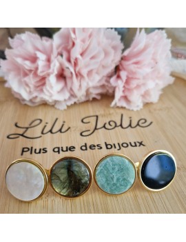 Bague ronde labradorite 20 mm