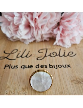 Bague ronde nacre 20 mm