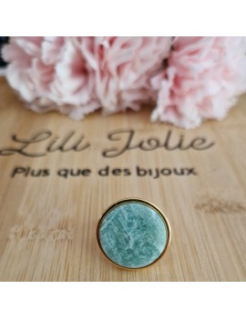 Bague ronde amazonite 20 mm