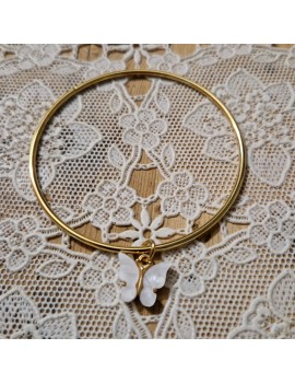 Jonc fleur papillon blanc