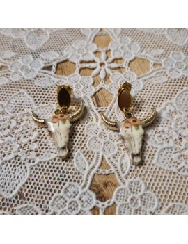 Boucles d'oreilles Cowboy saumon