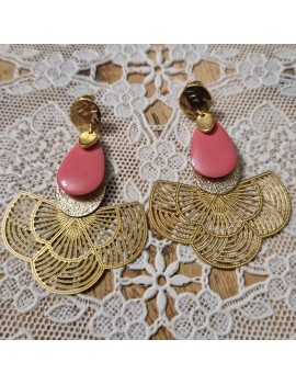 Boucles d'oreilles Clara rose