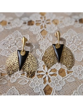 Boucles d'oreilles Lise Noire