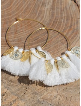 Boucles d'oreilles Coralie Blanche