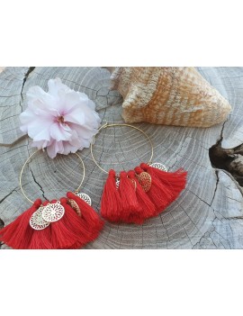 Boucles d'oreilles Coralie Rouge